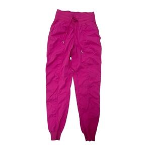 Lululemon Sonic Pink Joggers Womens Drawstring Waist Activewear Cuffed Size 0